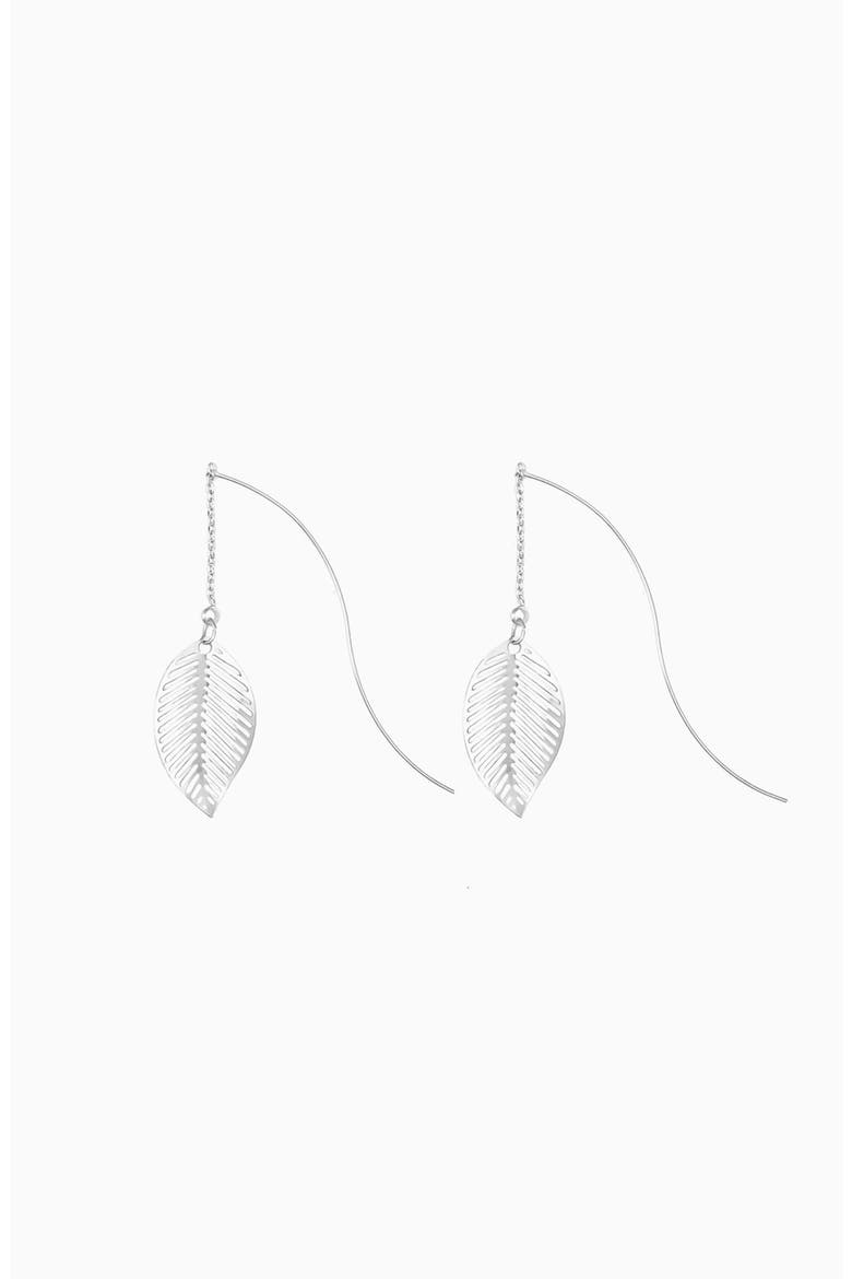 Abigail Earrings Dainty Leaf Drop Statement, Main, color, Silver