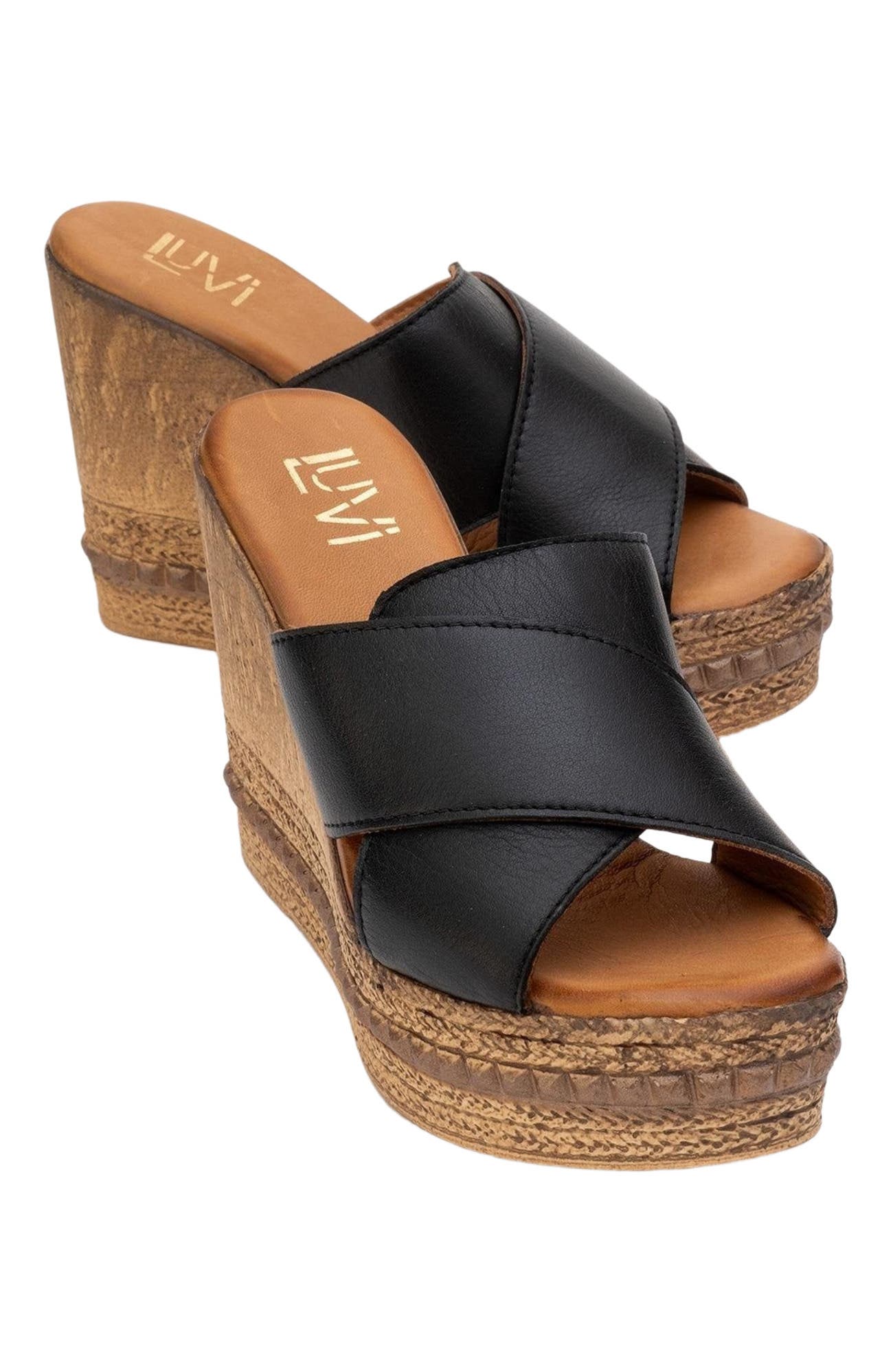 Forever & Always Shoes Lois Wedge Leather Sandal, Main, color, 