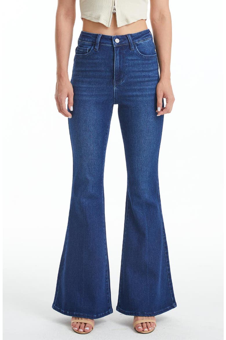 High Waist Flare Jeans, Main, color, DARK BLUE