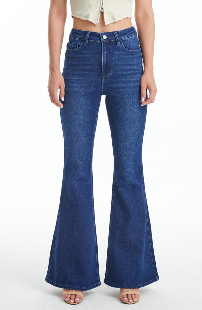 Bayeas High Waist Flare Jeans, Main, color, Dark Blue