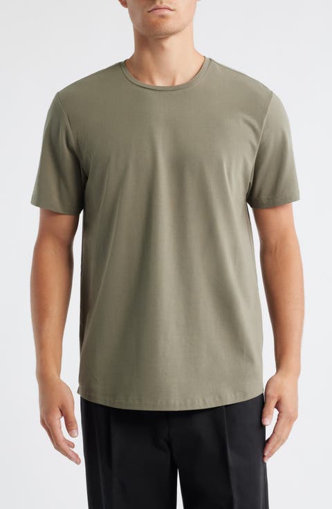 Crewneck Stretch Cotton T-Shirt