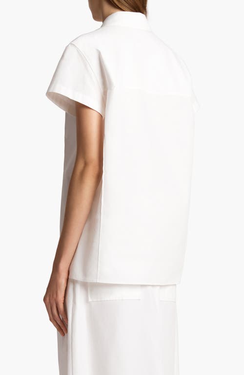 Khaite Keefe Short-sleeve Button-down Shirt In White