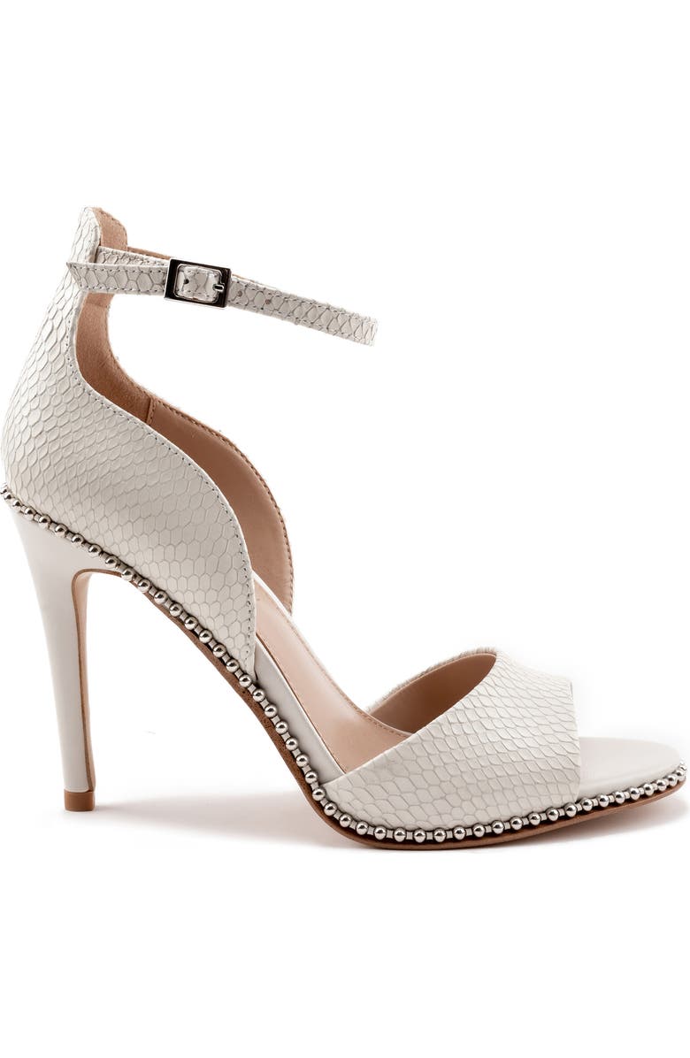 BCBGeneration Jessika Snake Embossed Ankle Strap Sandal, Alternate, color,