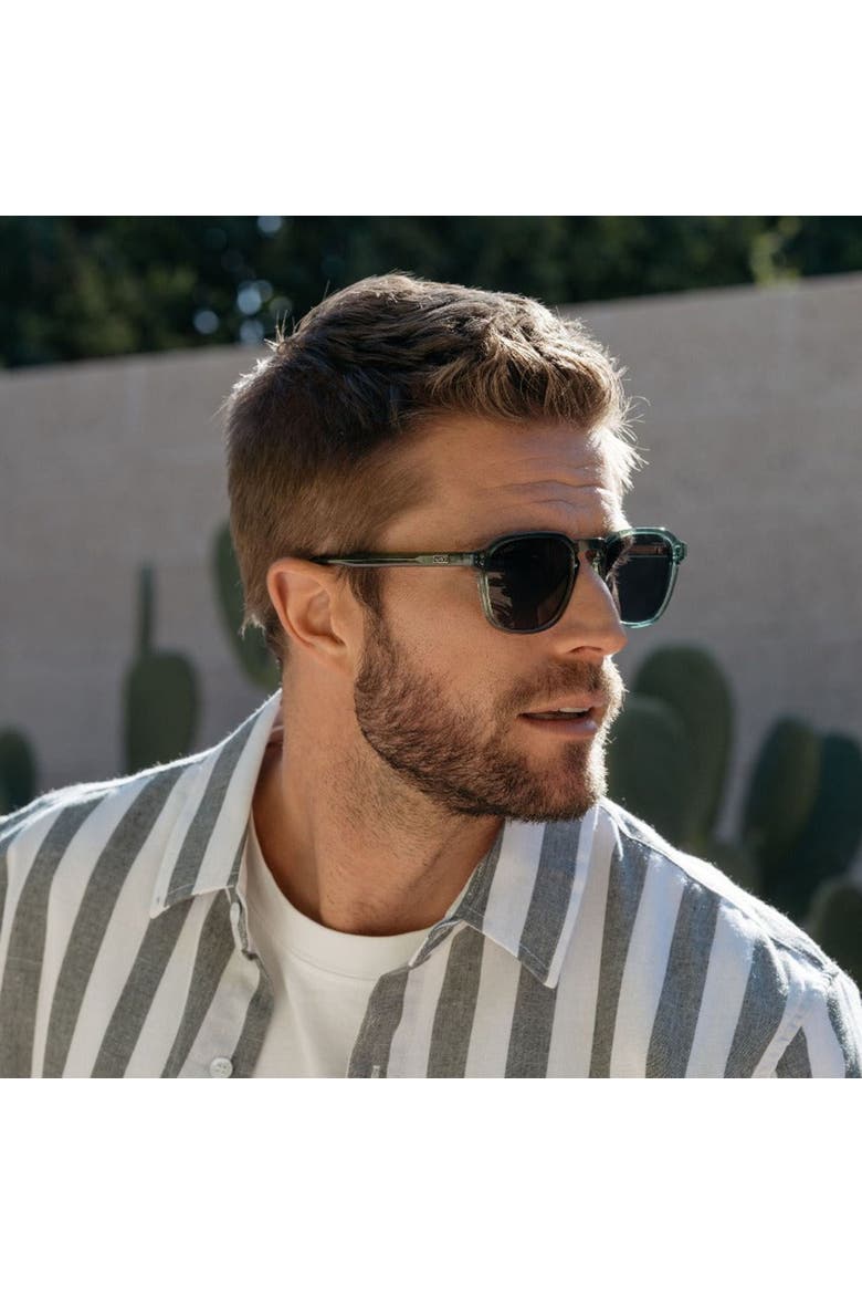 Francis - 52mm Geometric Square Polarized Sunglasses, Alternate, color, Emerald Green