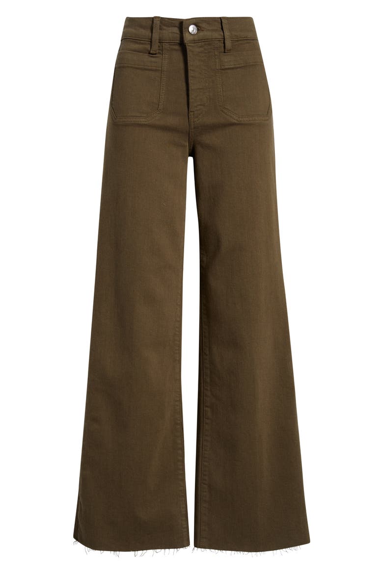 Le Slim Palazzo Modernist Pocket Wide Leg Jeans, Alternate, color, SAGEBRUSH RAW FRAY