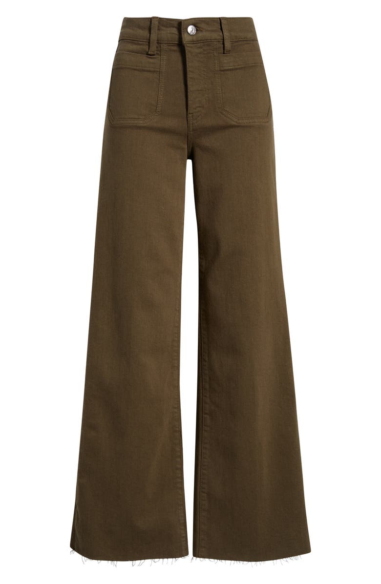 FRAME Le Slim Palazzo Modernist Pocket Wide Leg Jeans, Main, color, Sagebrush Raw Fray