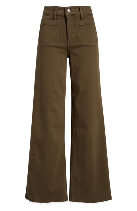 Le Slim Palazzo Modernist Pocket Wide Leg Jeans (Sagebrush Raw Fray)