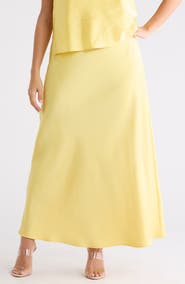 Renee C Satin A-Line Skirt