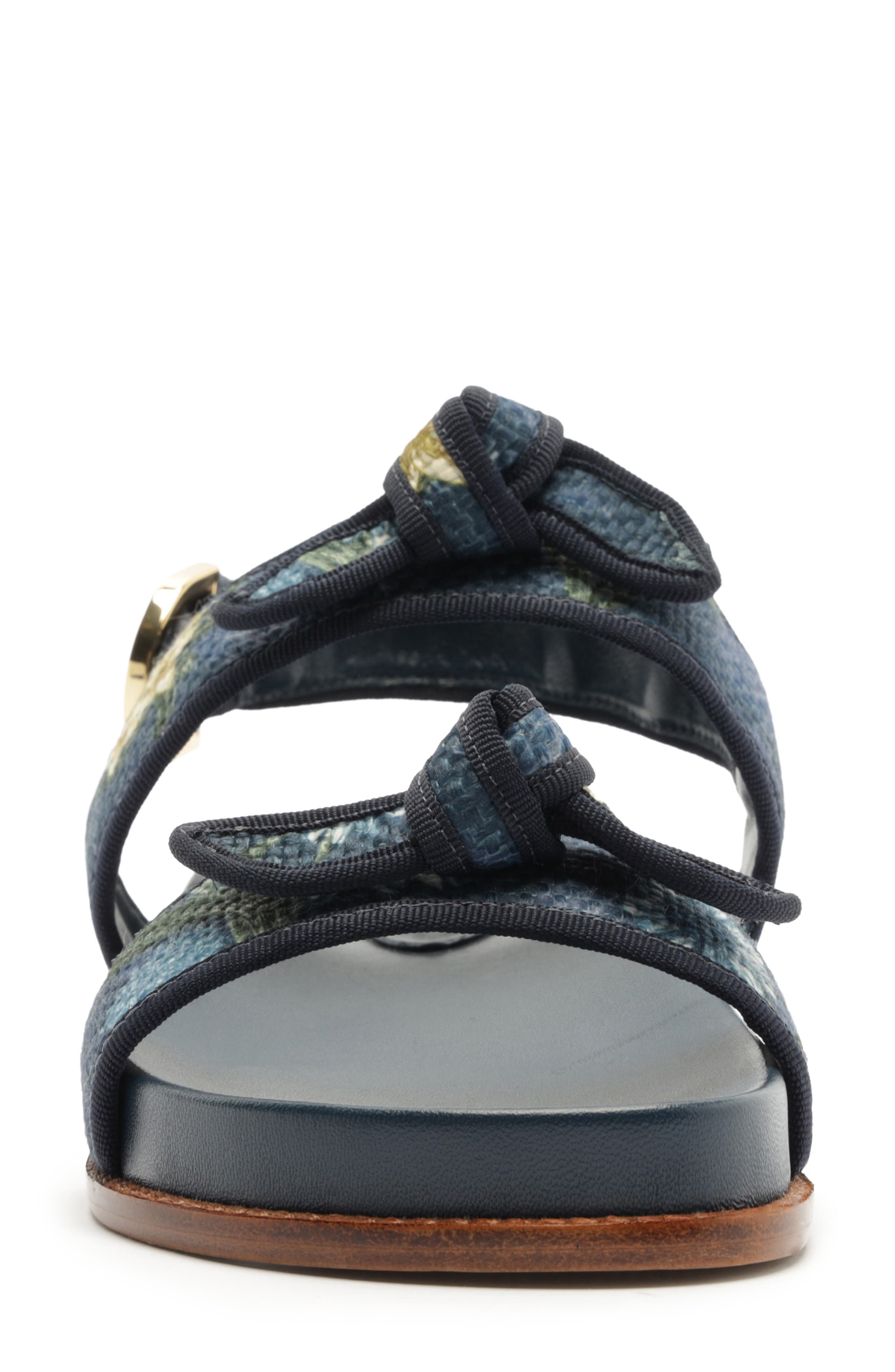 Alexandre Birman x Agua by Agua Bendita Grosgrain Raffia Sport Sandal, Alternate, color, Laguna Blue/ Blue