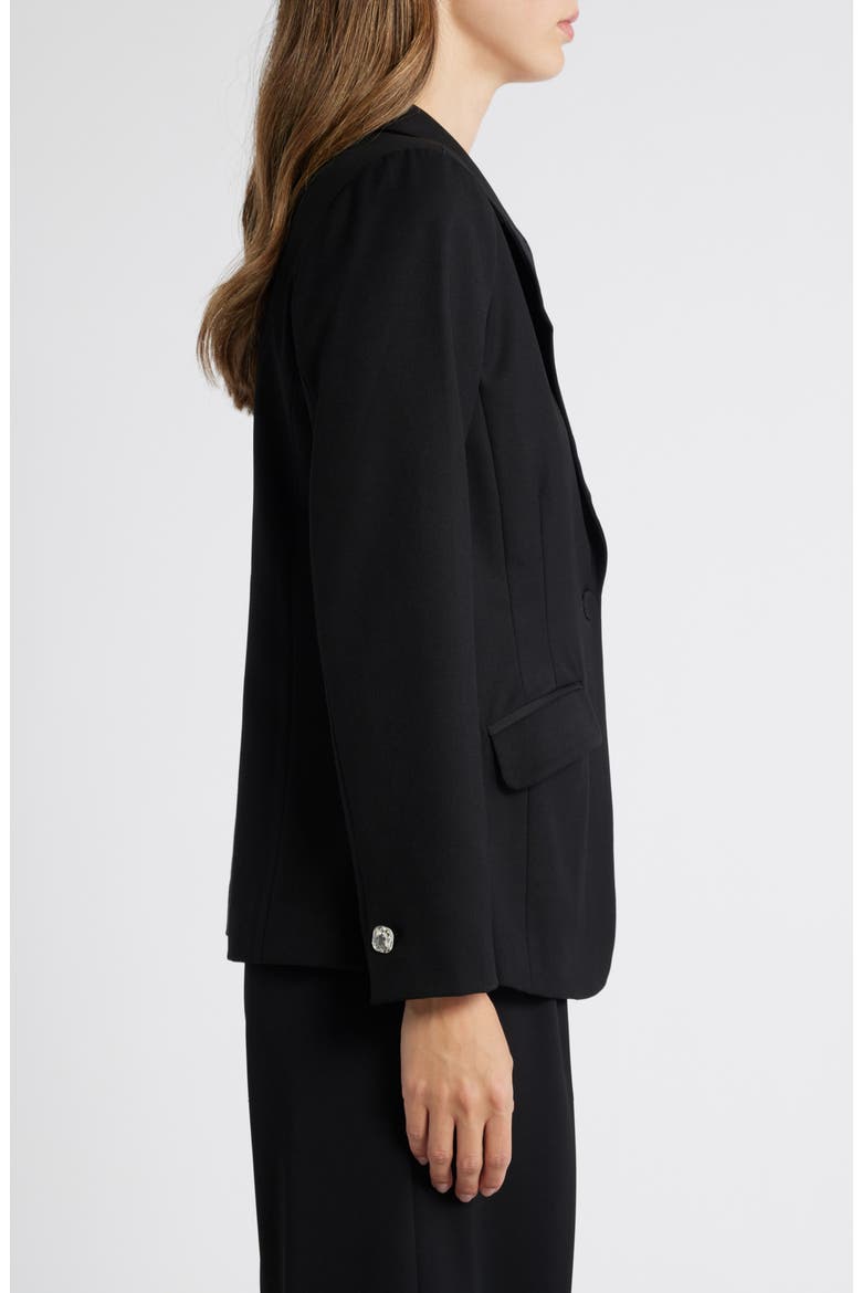 Single Breasted Stretch Blazer, Alternate, color, BLACK