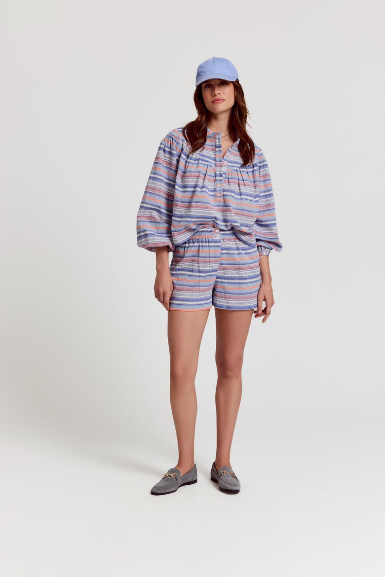 The Barry Short, Alternate, color, Blue/Orange Stripe