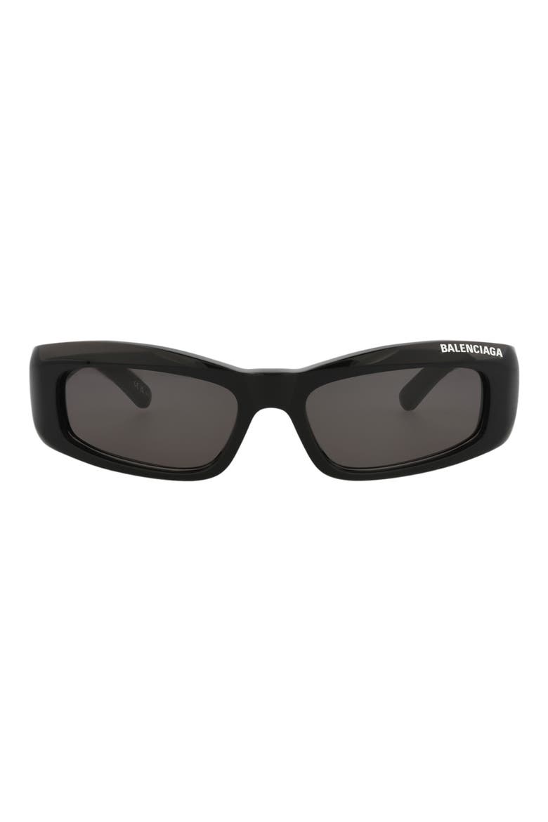 57mm Rectangle Sunglasses, Main, color, BLACK BLACK GREY
