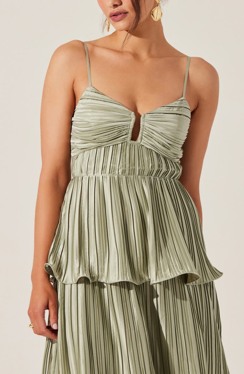 ASTR the Label Lupin Plissé Sleeveles Tiered Maxi Dress, Alternate, color,