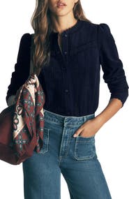 Boden Carmen Lace Trim Corduroy Top