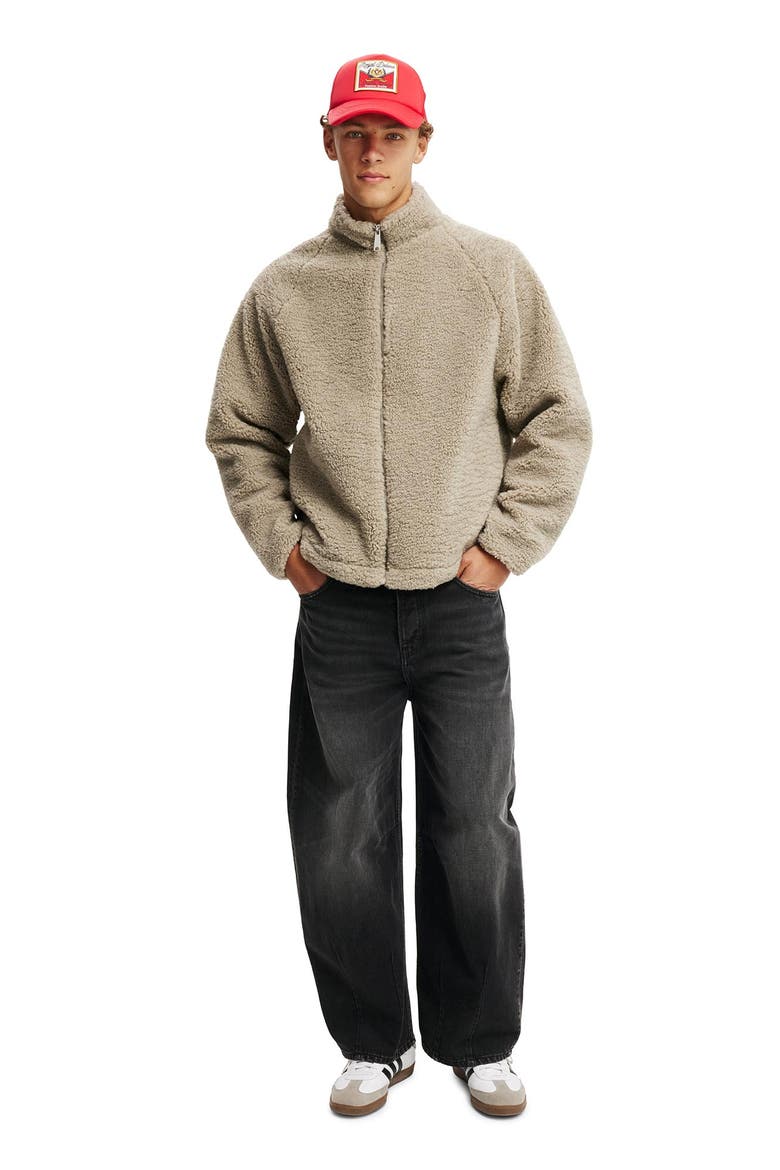 Men's Teddy Zip Through Jacket, Alternate, color, Dried Fig