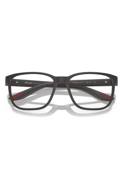 Prada Linea Rossa 55mm Pillow Optical Glasses In Matte Ghisa