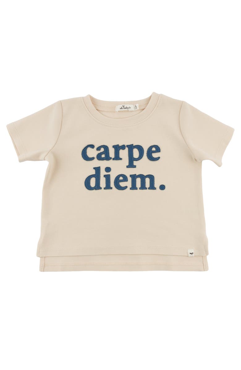 oh baby! Carpe Diem Raw Edge T-Shirt, Main, color, Natural
