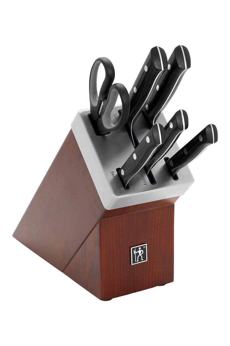 Dynamic 7-Piece Self-Sharpening Knife Block Set, Alternate, color, BROWN