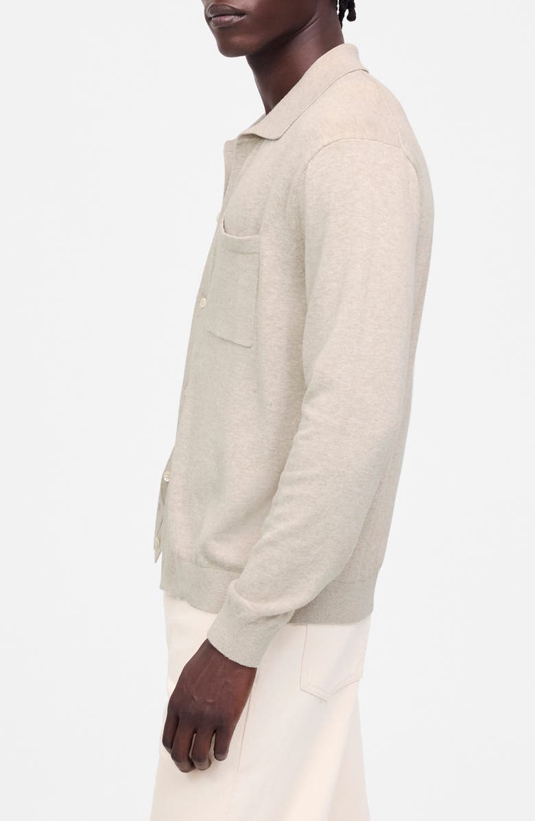 Madewell Lightweight Cotton & Linen Blend Cardigan, Alternate, color, Heather Brown