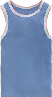 Mini Boden Kids' Crochet Trim Ribbed Tank