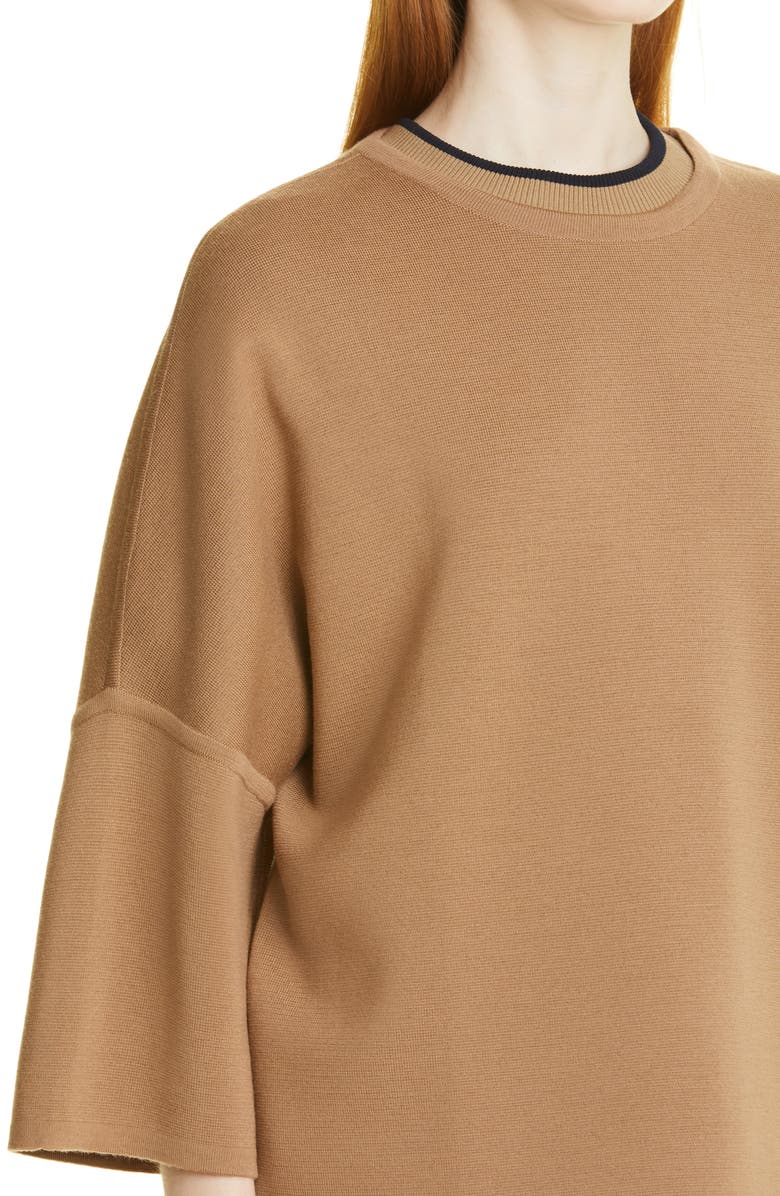 Max Mara Boxy Virgin Wool Sweater, Alternate, color, Cammello