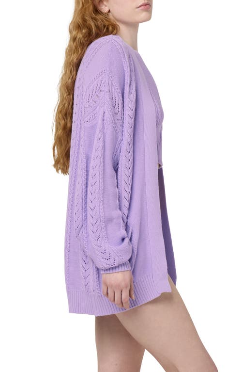 Florence By Mills Pointelle Stitch Cardigan In Millie Lavender