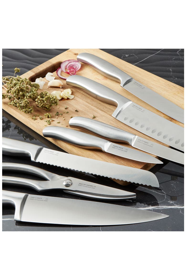 Dina Frame 8-Piece Knife Block, Alternate, color, BLACK/ SILVER
