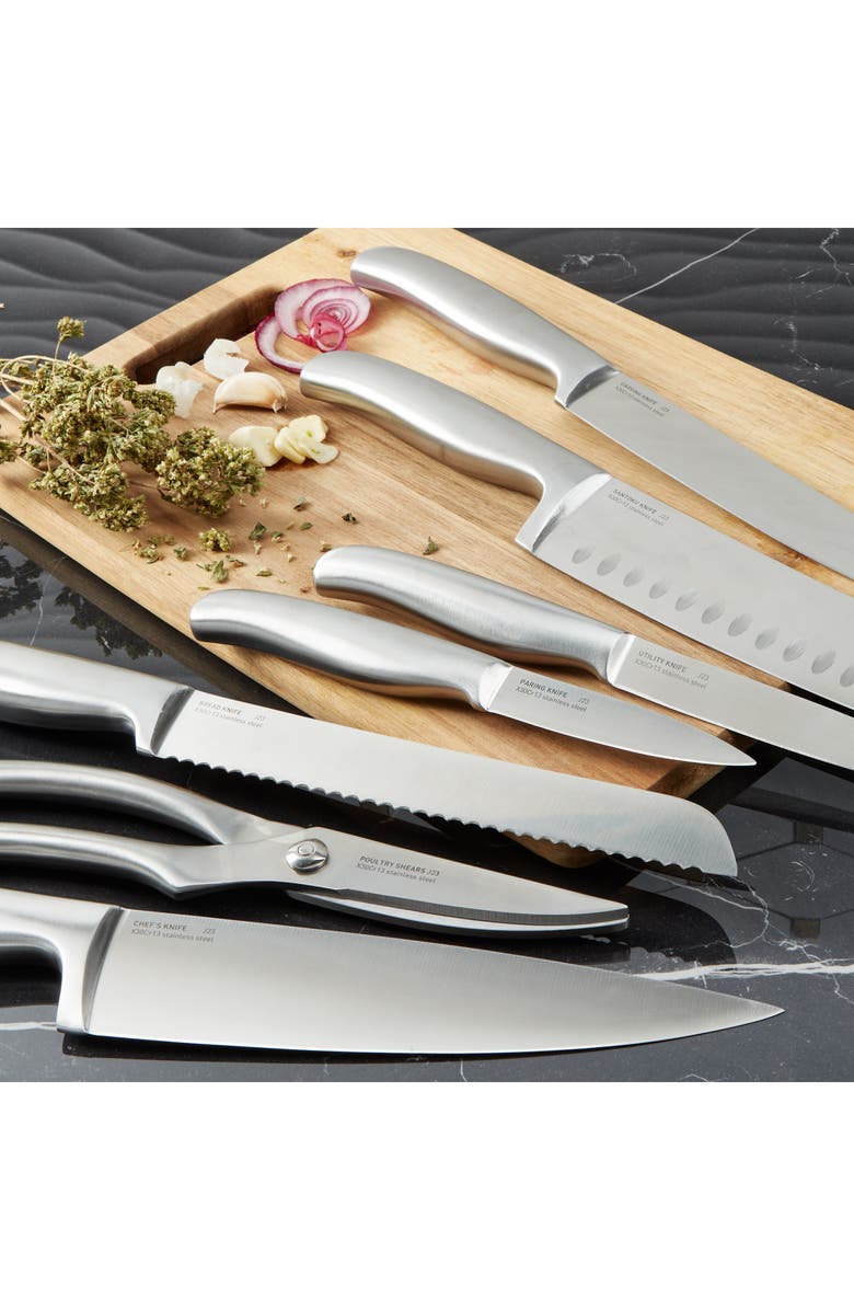 BergHOFF Dina Frame 8-Piece Knife Block, Alternate, color, Black/ Silver