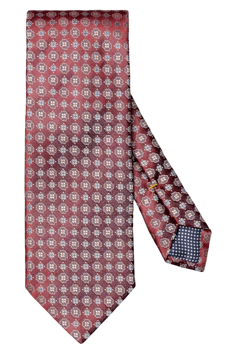 Floral Jacquard Silk Tie, Main, color, MEDIUM RED