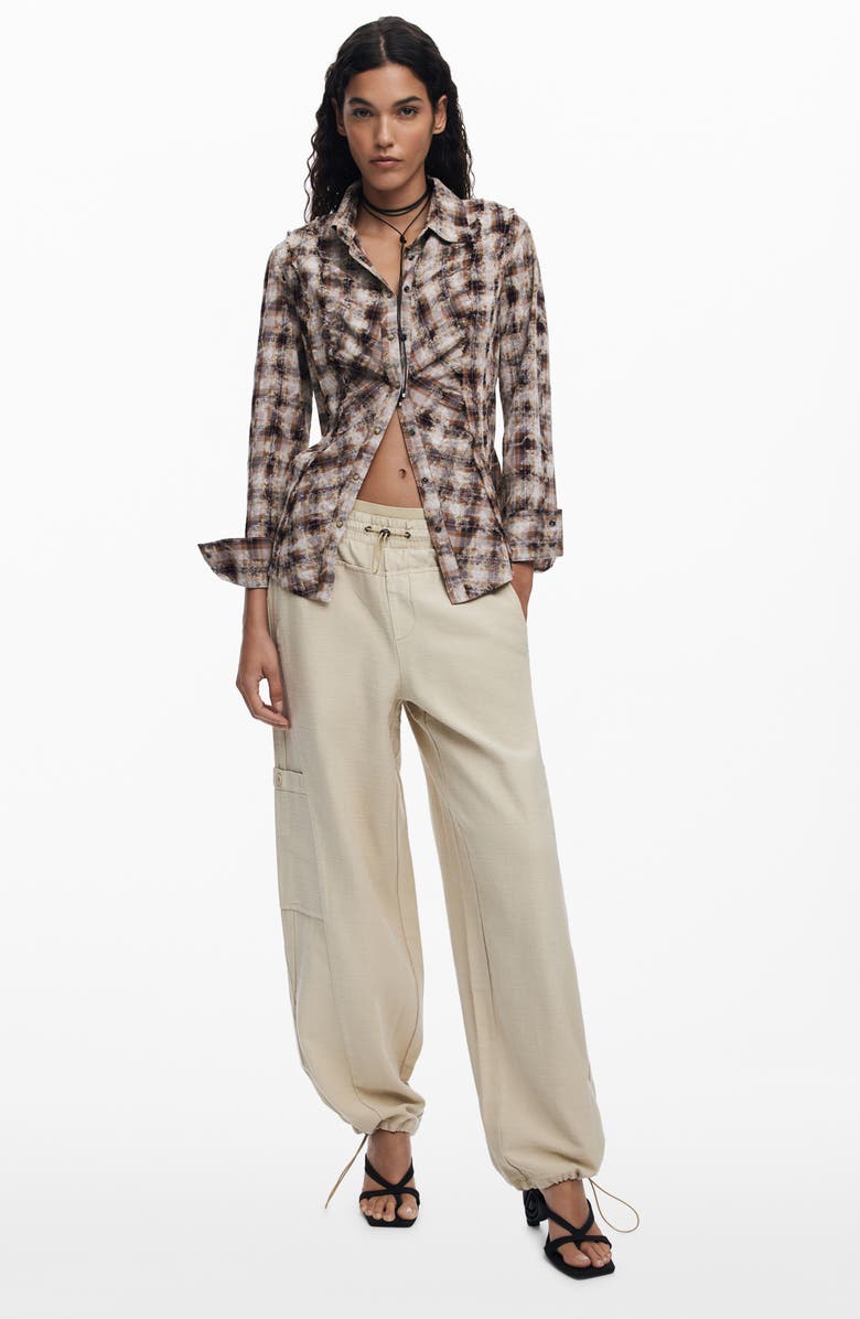 Desigual Cotton Toggle Joggers, Alternate, color, Beige