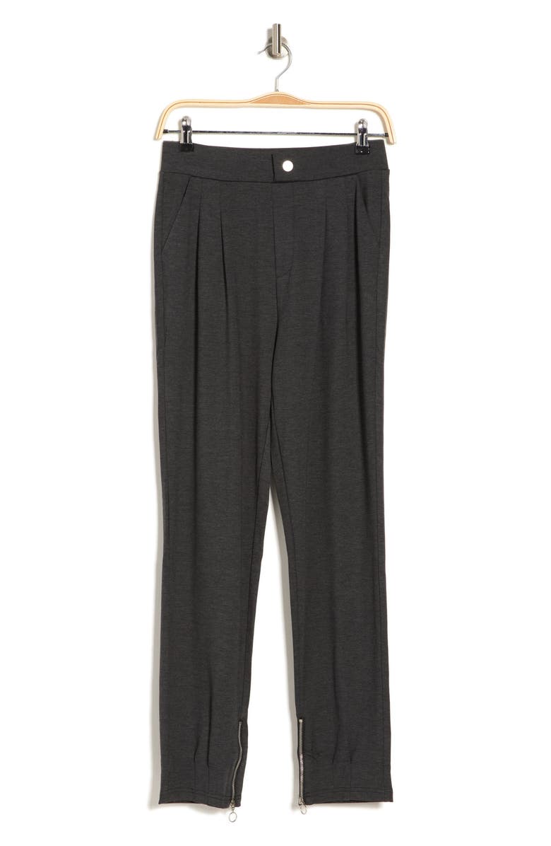 PATRIZIA LUCA Zip Cuff Pants, Alternate, color, Charcoal