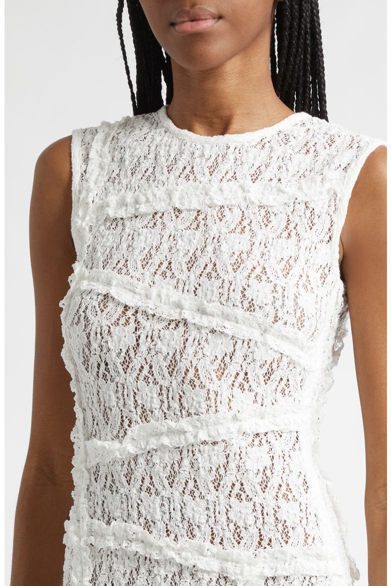 Lace Paneled Asymmetric Maxi Dress, Alternate, color, IVORY
