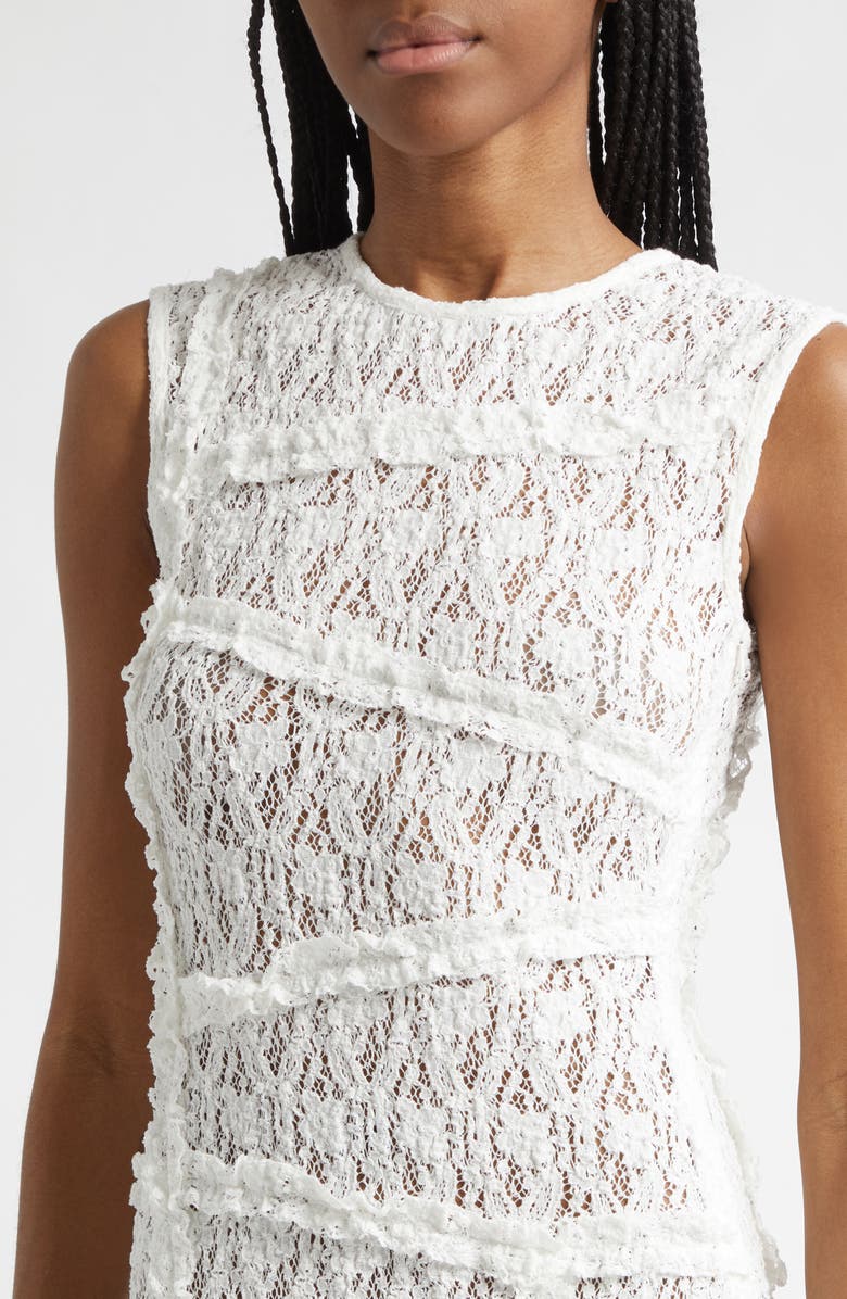 EENK Lace Paneled Asymmetric Maxi Dress, Alternate, color, Ivory