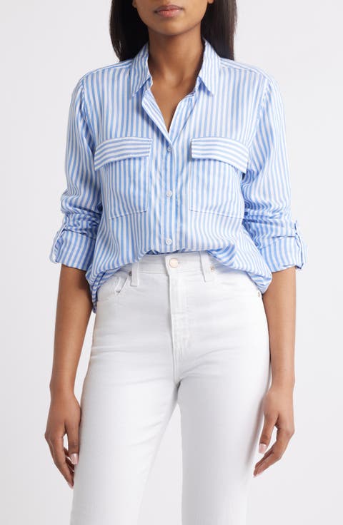 Farrah Stripe Button-Up Shirt