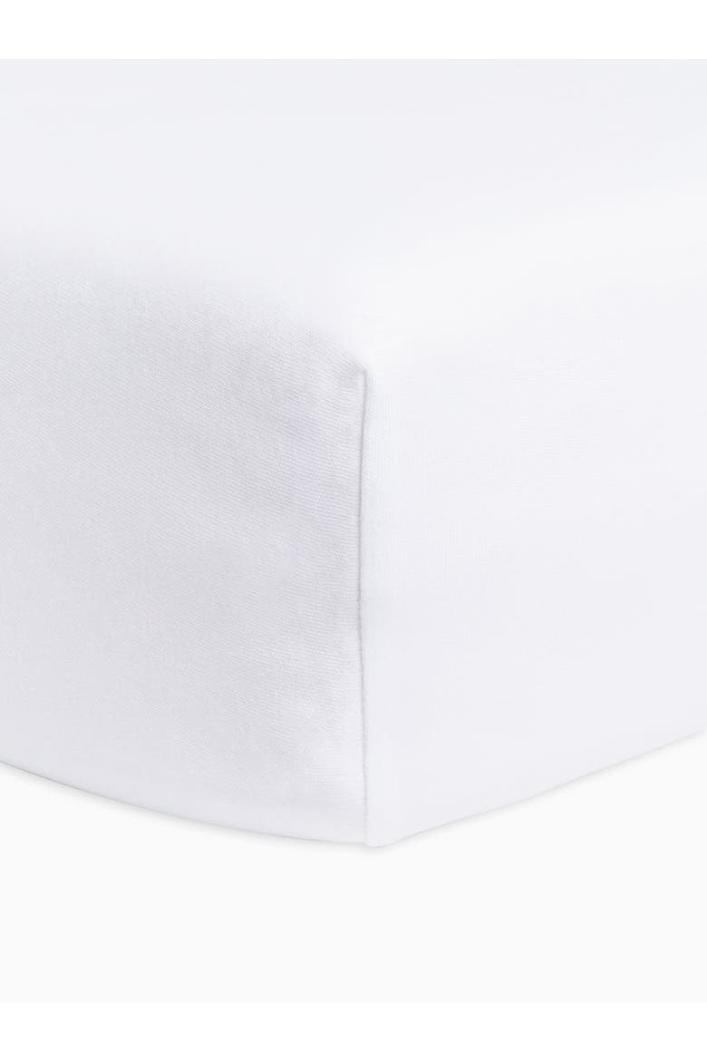 Organic Poplin Fitted Crib Sheet, Alternate, color, White