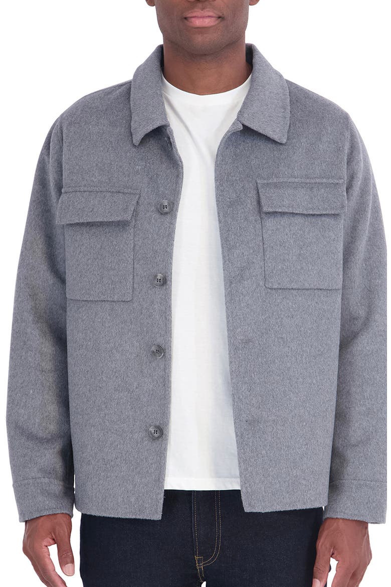 Wool Blend Shirt Jacket, Main, color, CHARCOAL