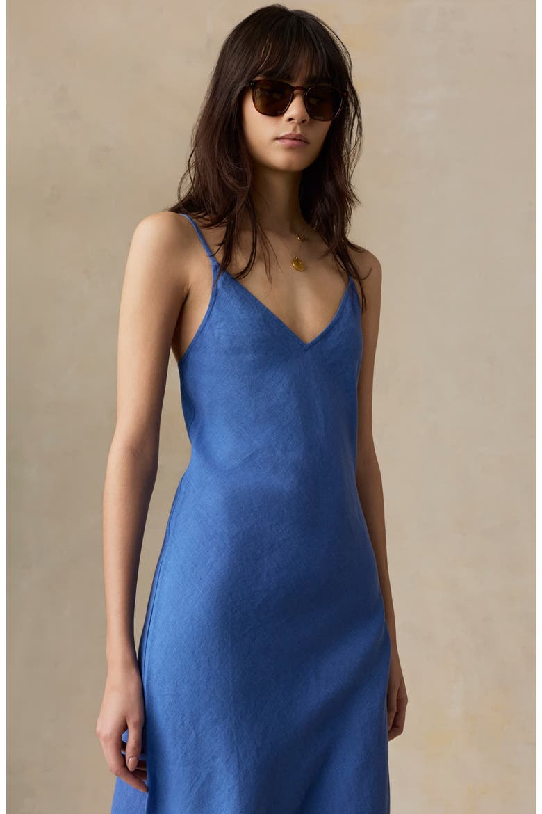 Mia Linen Slipdress, Alternate, color, PARADISE BLUE