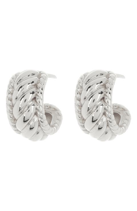 Kalina Quilted Huggie Hoop Earrings