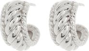 Sterling Forever Kalina Quilted Huggie Hoop Earrings