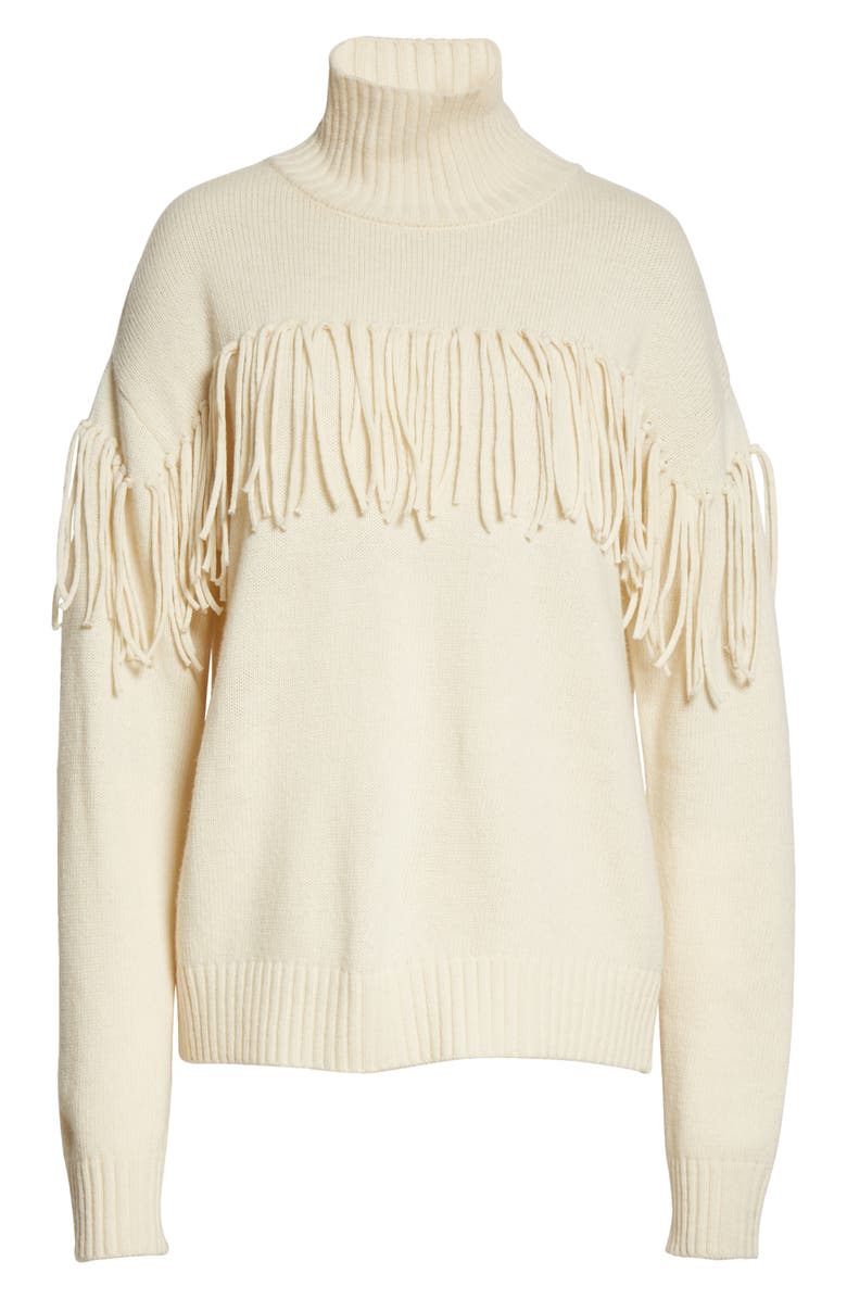 JASON WU Fringe Merino Wool Sweater, Alternate, color, 