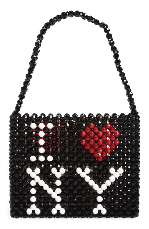 Susan Alexandra I Love Ny Beaded Top Handle Bag In Black