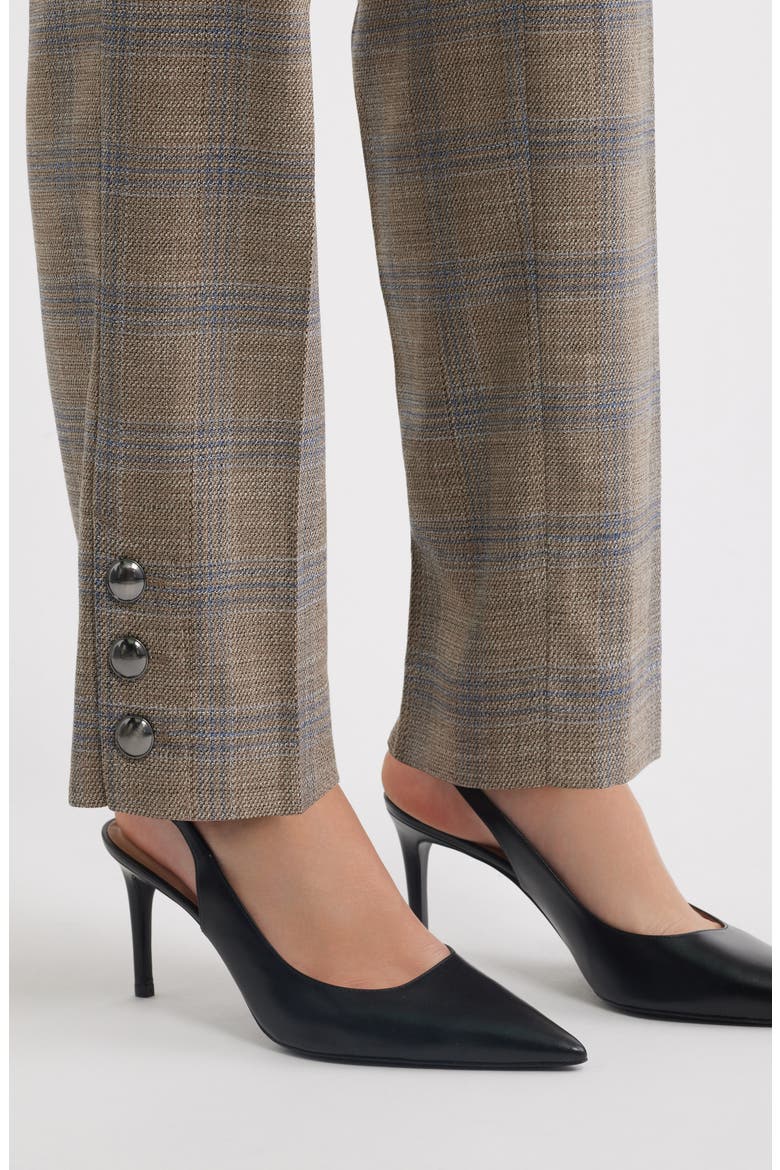 Plaid Straight Leg Ankle Pants, Alternate, color, NATURAL CLAY MULTI