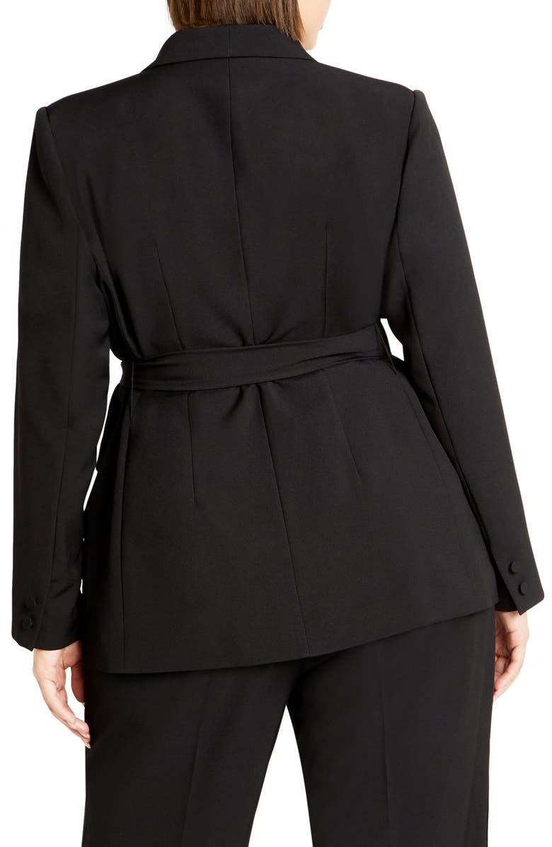 City Chic Soraya Belted Jacket, Alternate, color, Black