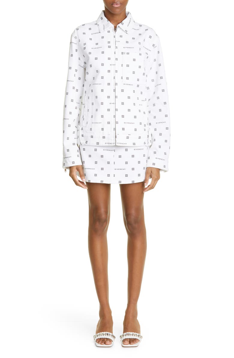 Givenchy Disney x Givenchy Laser Logo Zip Denim Jacket, Alternate, color, 