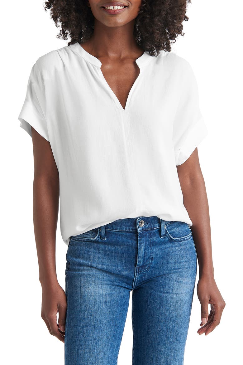 Wynne Crepe Blouse, Main, color, WHITE
