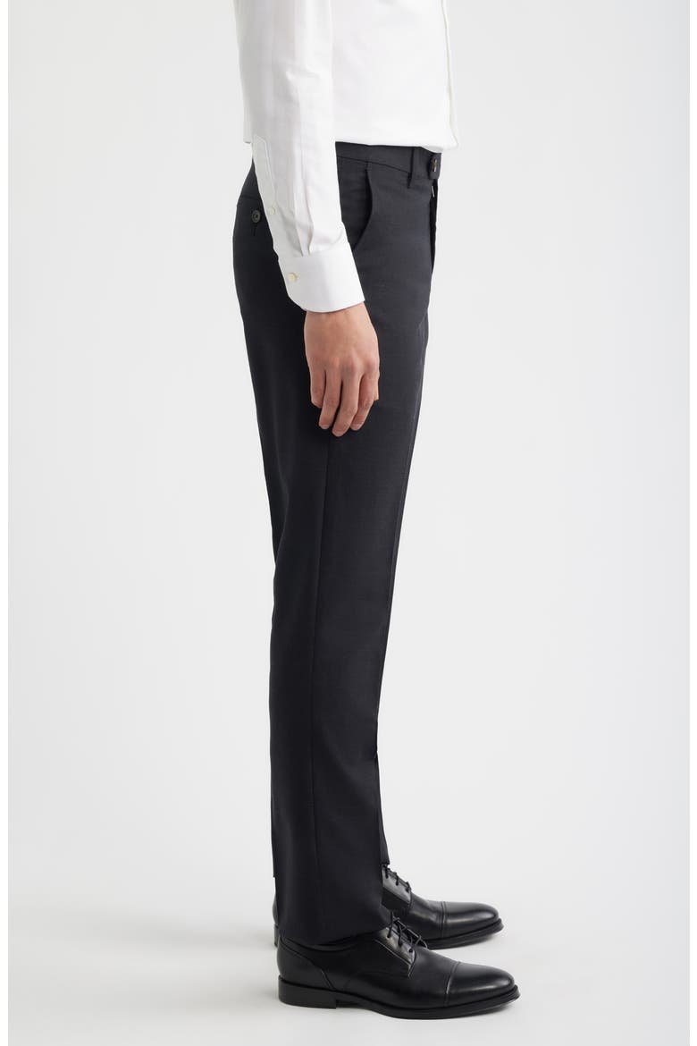 Flat Front Tropical Weight Wool Dress Pants, Alternate, color, CHARCOAL GRAY