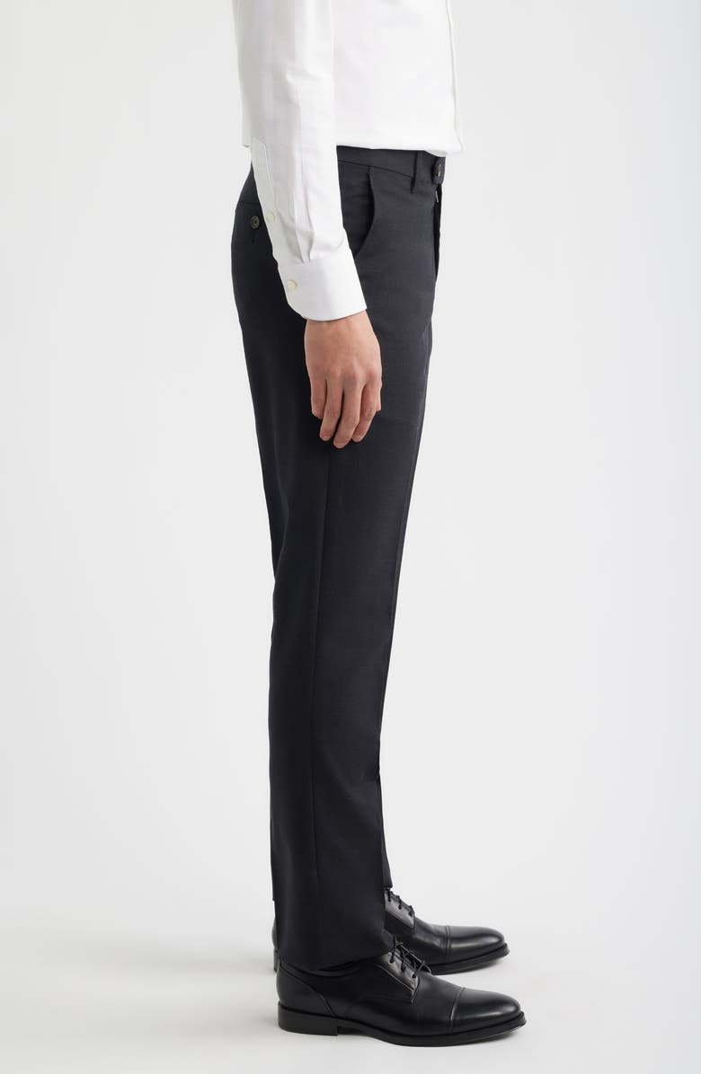 Berle Flat Front Tropical Weight Wool Dress Pants, Alternate, color, Charcoal Gray