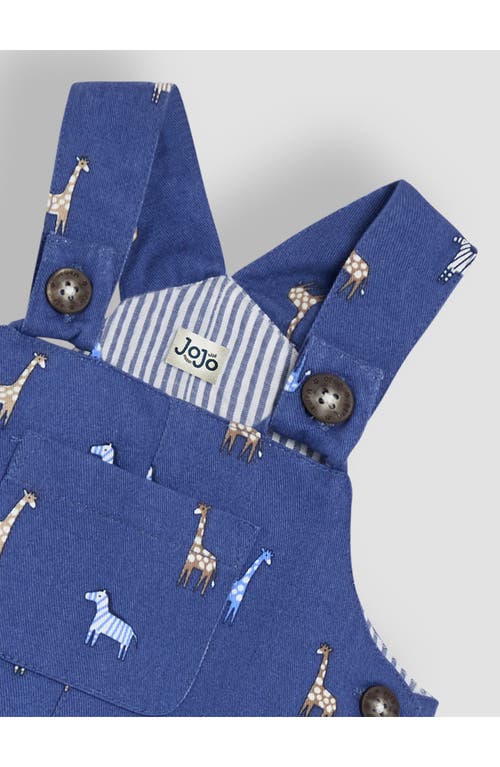 Jojo Maman Bébé Jojo Maman Bebe Safari Print Cotton Twill Overalls In Denim