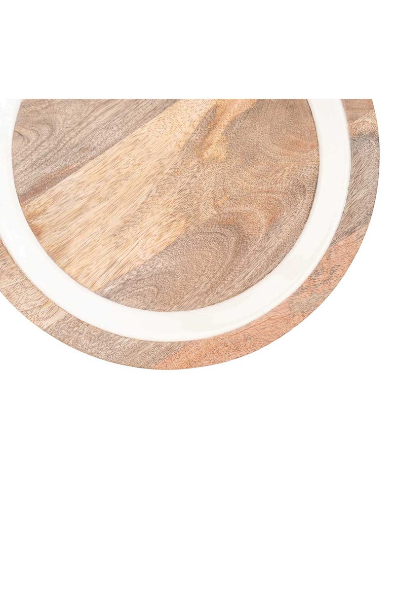 Tove White Enamel Lazy Susan, Alternate, color, Brown