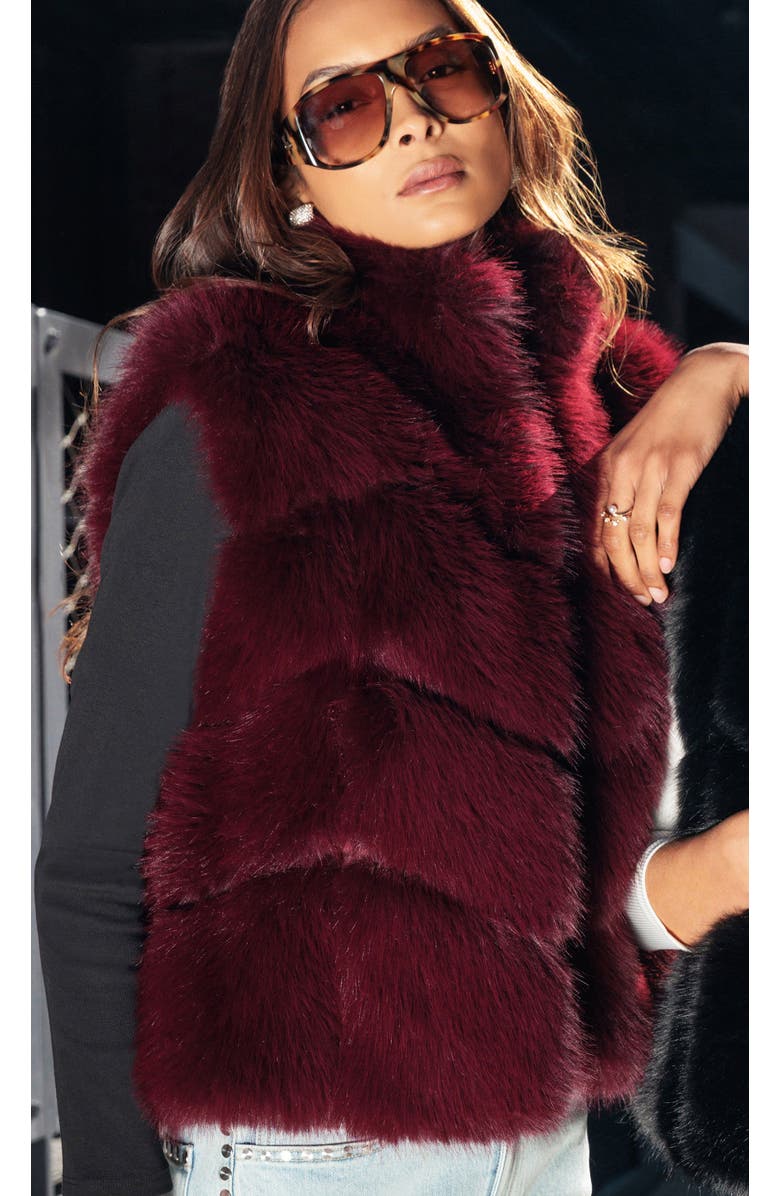 Generation Love Rosario Faux Fur Vest, Alternate, color, Red